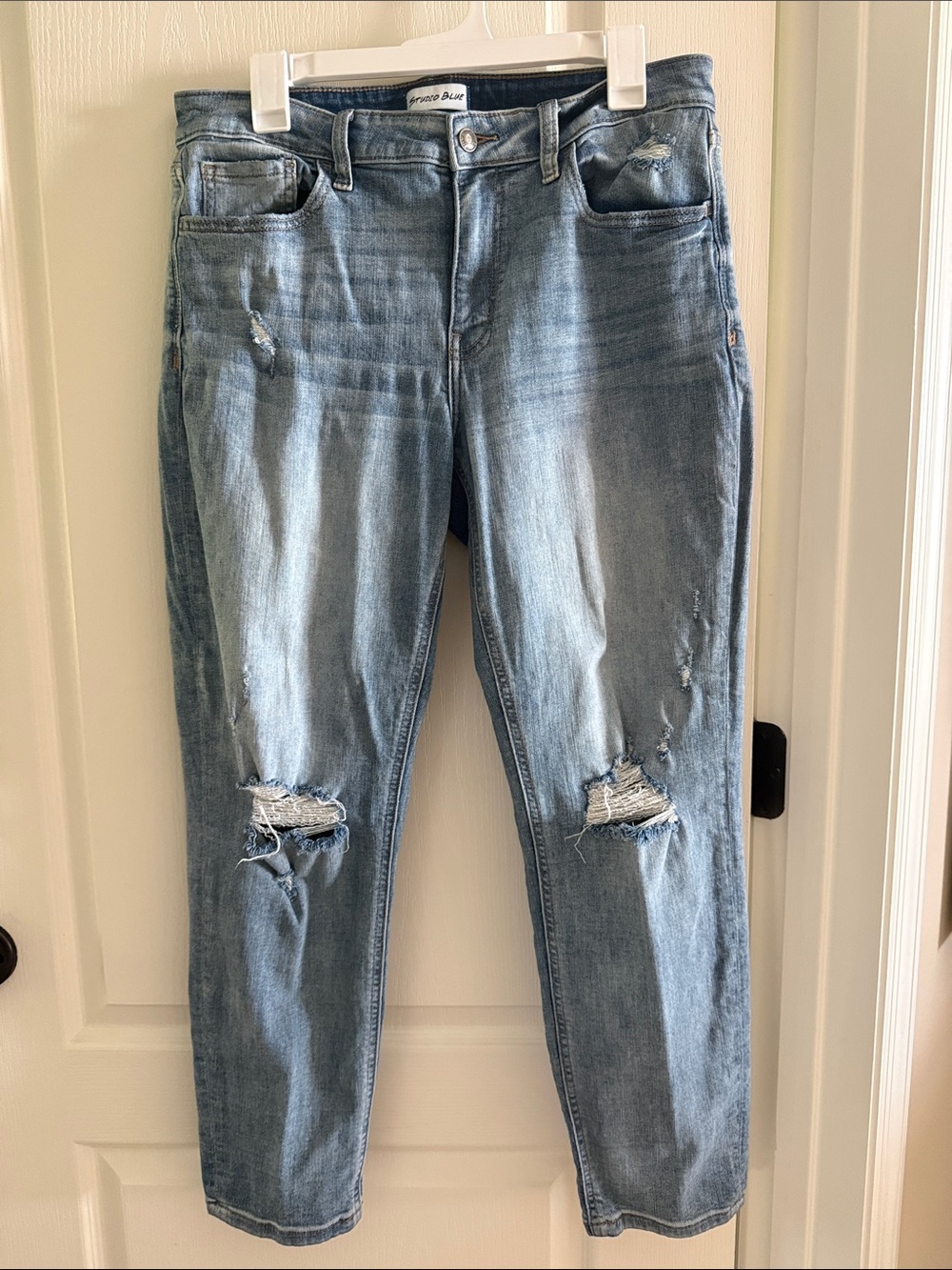 Studio Light Blue Distressed Boyfriend Jeans